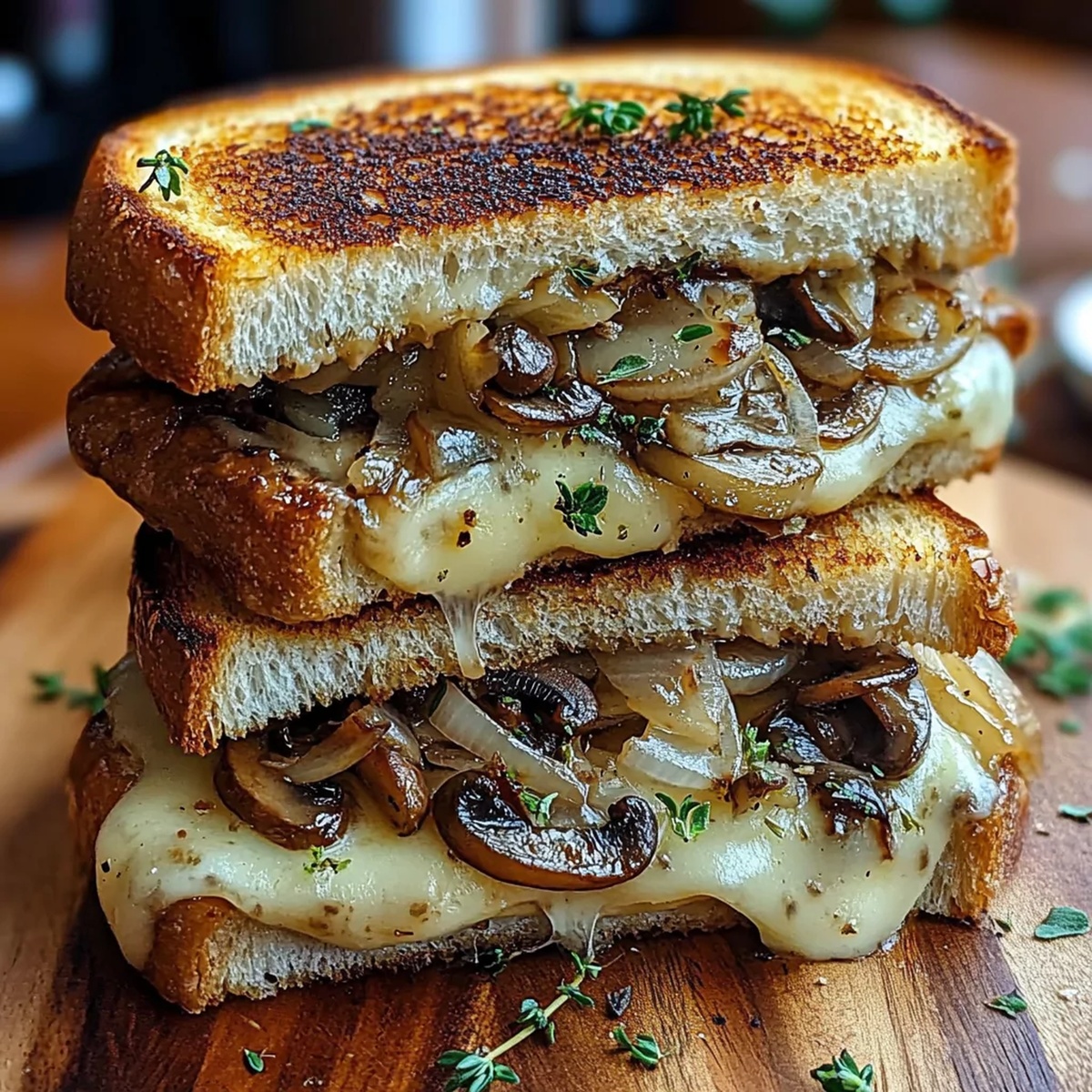 Grilled Cheese with Gouda, Roasted Mushrooms, and Onions Recipe