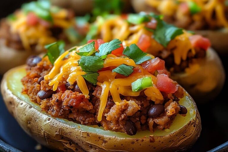 Taco Stuffed Baked Potatoes Recipe