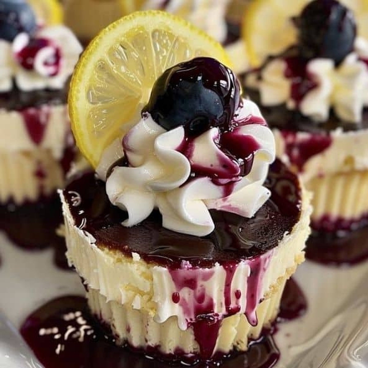 Lemon Blueberry Mini Cheesecakes Recipe