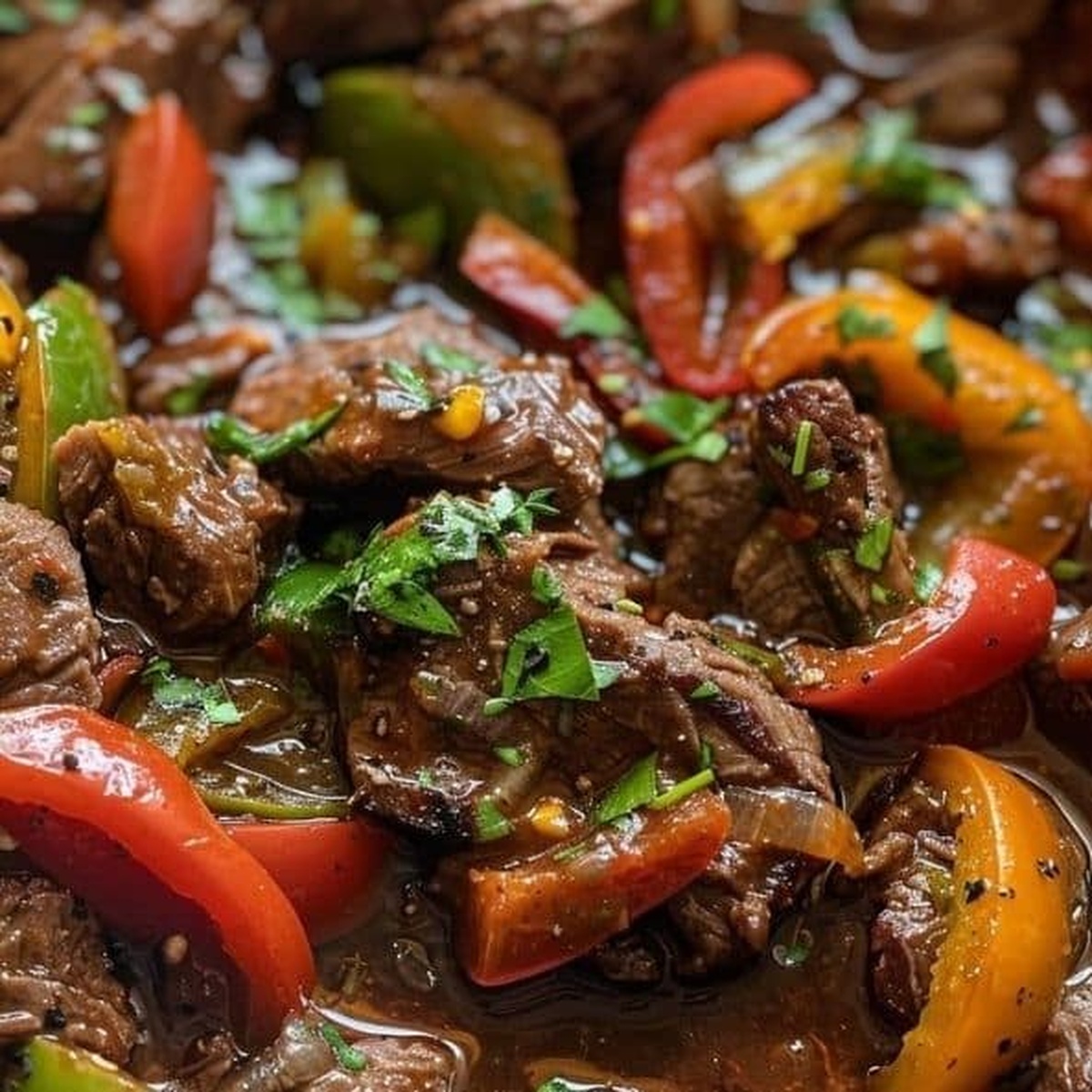 Slow Cooker Pepper Steak Recipe
