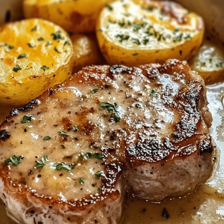 Garlic Parmesan Pork Chops With Cheesy Scalloped Potatoes Recipe