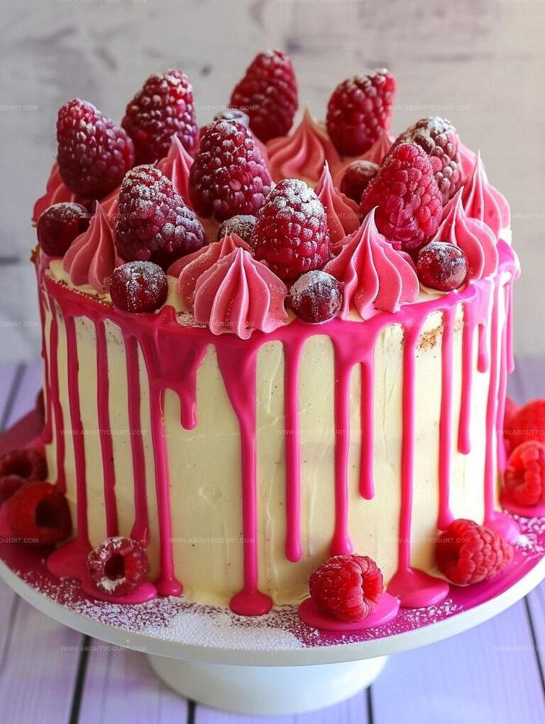 Lemon Raspberry Drip Cake Recipe