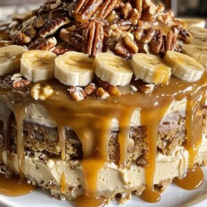 Banana Pecan Caramel Cake Recipe