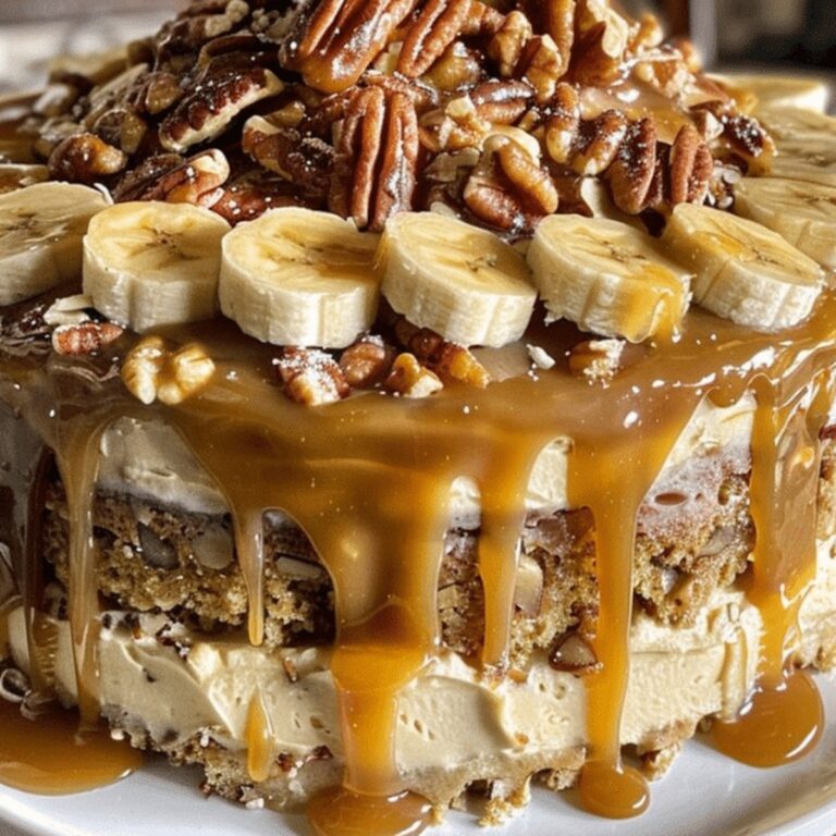 Banana Pecan Caramel Cake Recipe