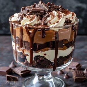 Salted Dark Chocolate Brownies Trifle Recipe