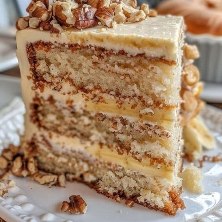 Luscious Vanilla Banana Walnut Cake Recipe