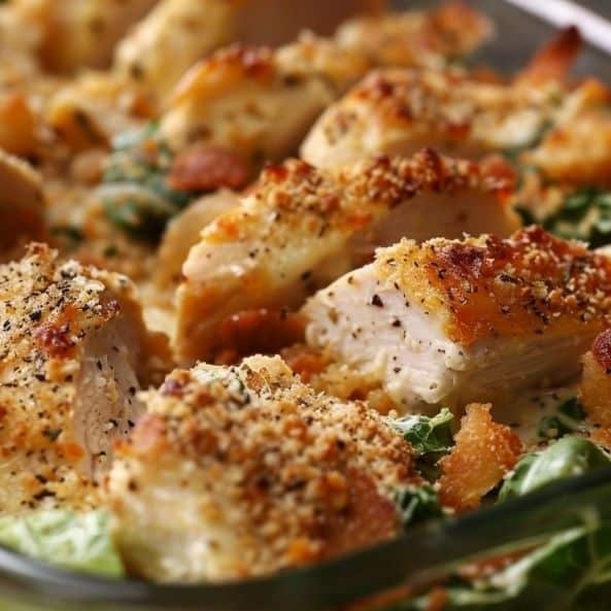 Chicken Caesar Salad Casserole Recipe