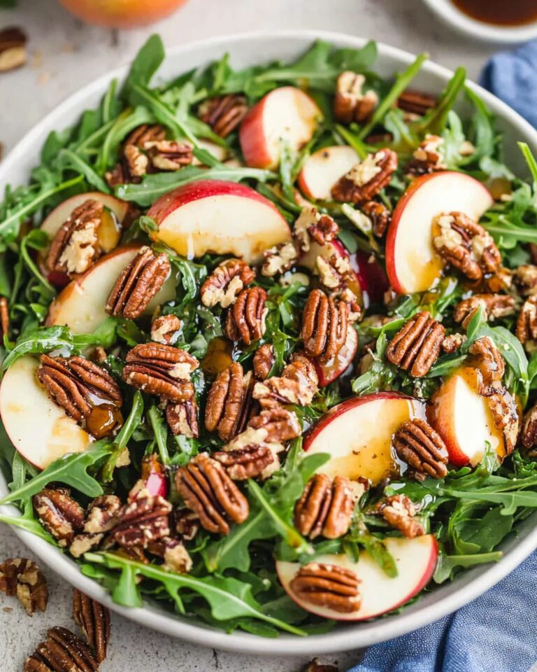 Apple Arugula Salad with Maple Pecans Recipe