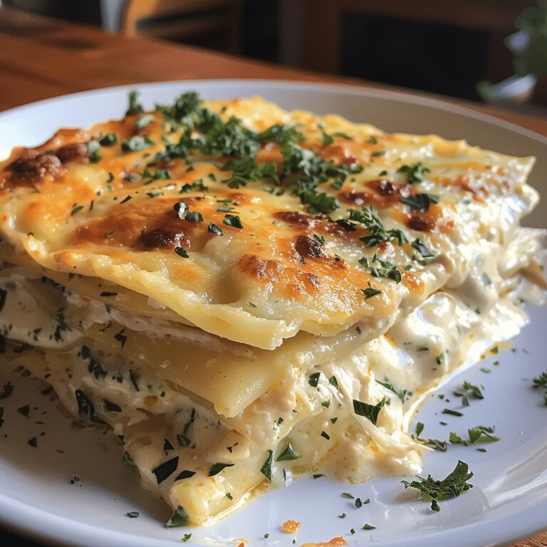 Creamy White Cheese Chicken Lasagna Recipe