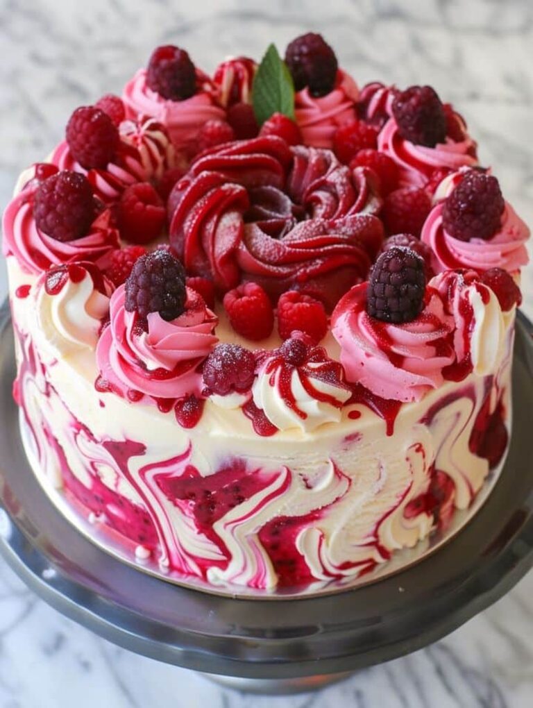Raspberry Swirl Ice Cream Cake Recipe