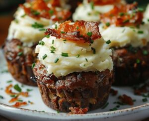 Mini Meatloaf Muffins with Mashed Potato Frosting Recipe