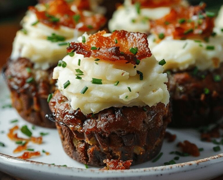 Mini Meatloaf Muffins with Mashed Potato Frosting Recipe