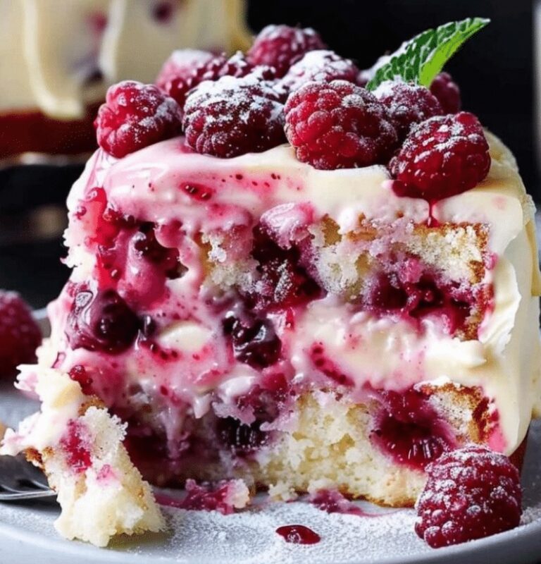 White Chocolate Raspberry Poke Cake Recipe