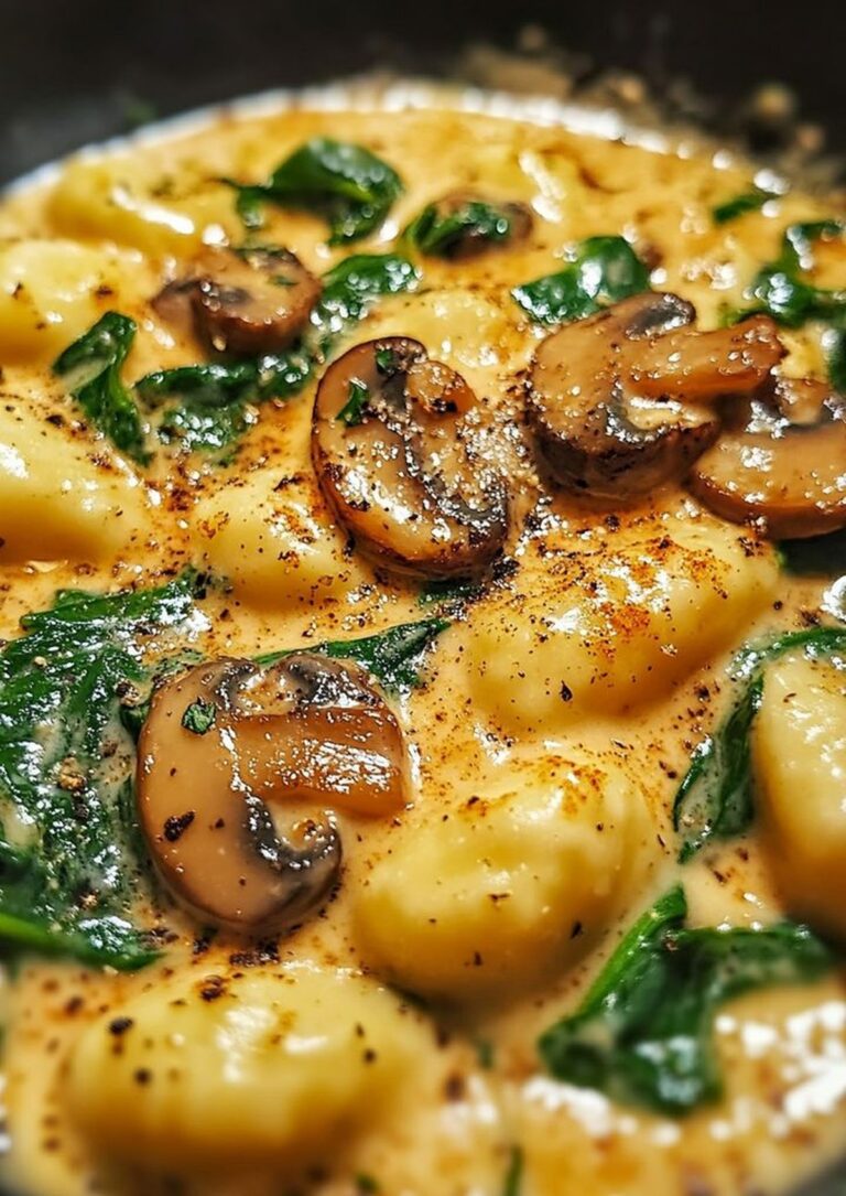 Creamy Spinach & Mushroom Gnocchi Recipe