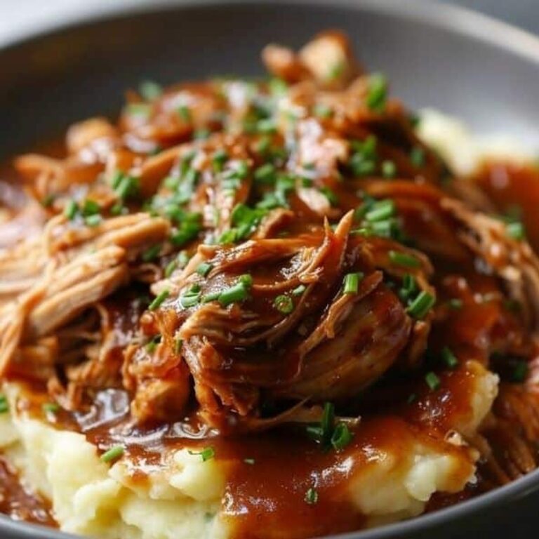 Shredded Chicken Gravy on Mashed Potatoes Recipe
