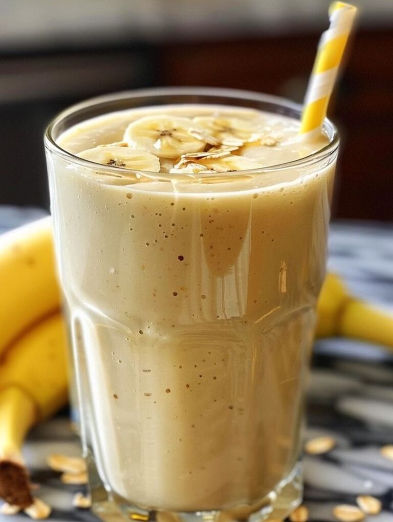 Pear, Banana, Oat, and Honey Breakfast Smoothie Recipe