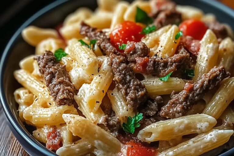 Savory Philly Cheesesteak Pasta Recipe