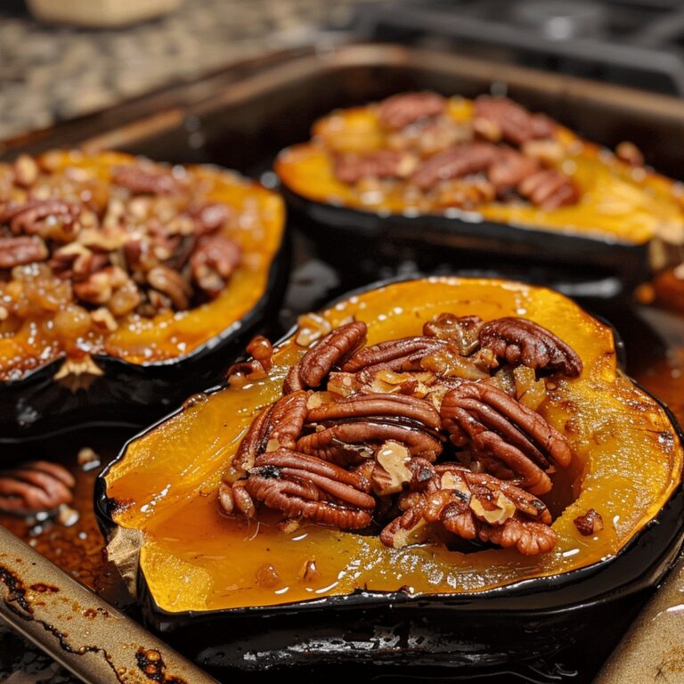 Maple Pecan Roasted Acorn Squash Recipe