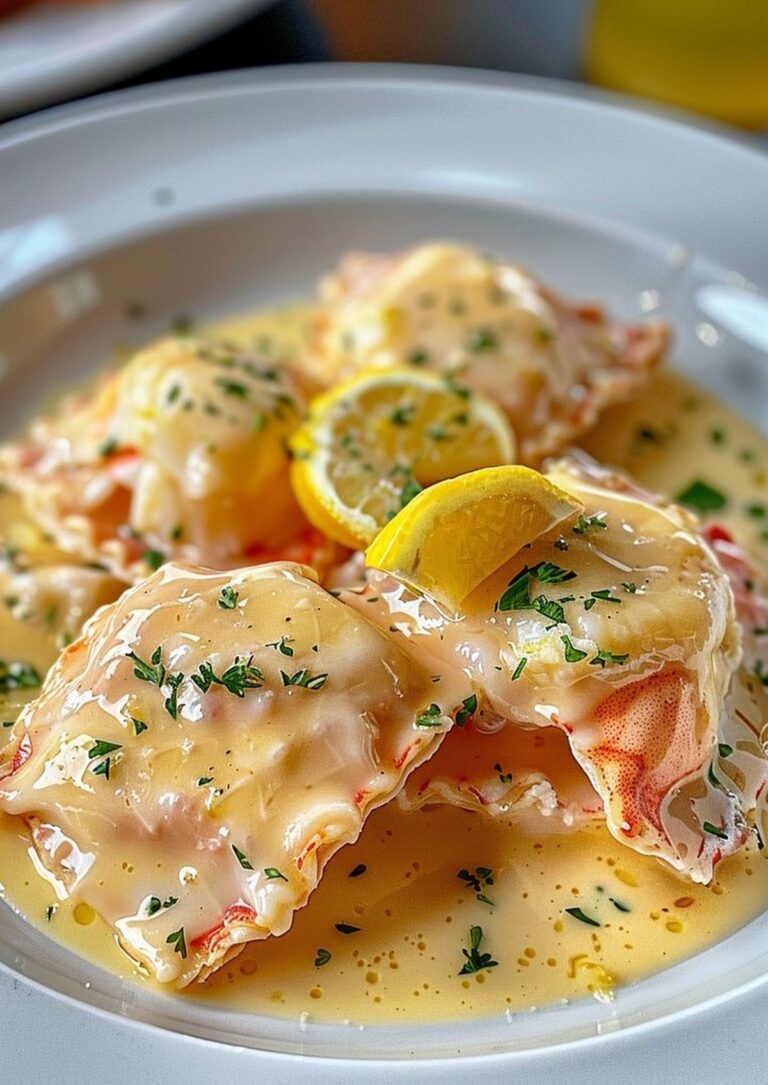 Lobster Ravioli in a Zesty Lemon Butter Sauce Recipe