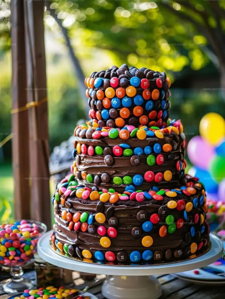 Three Layers Chocolate M&M Celebration Cake Recipe