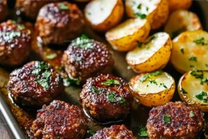 Sheet Pan Mini Meatloaf And Roasted Potatoes Recipe