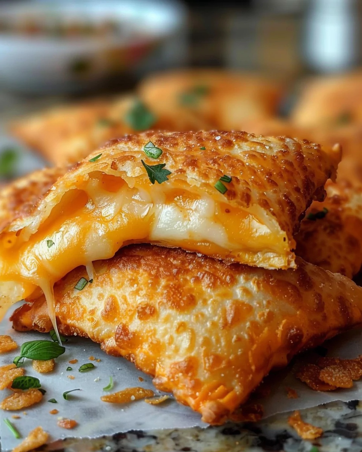 Cheesy Doritos Stuffed with Fried Cheese Recipe