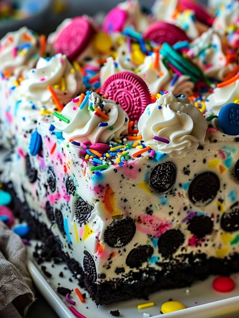 No-Bake Funfetti Oreo Icebox Cake Recipe