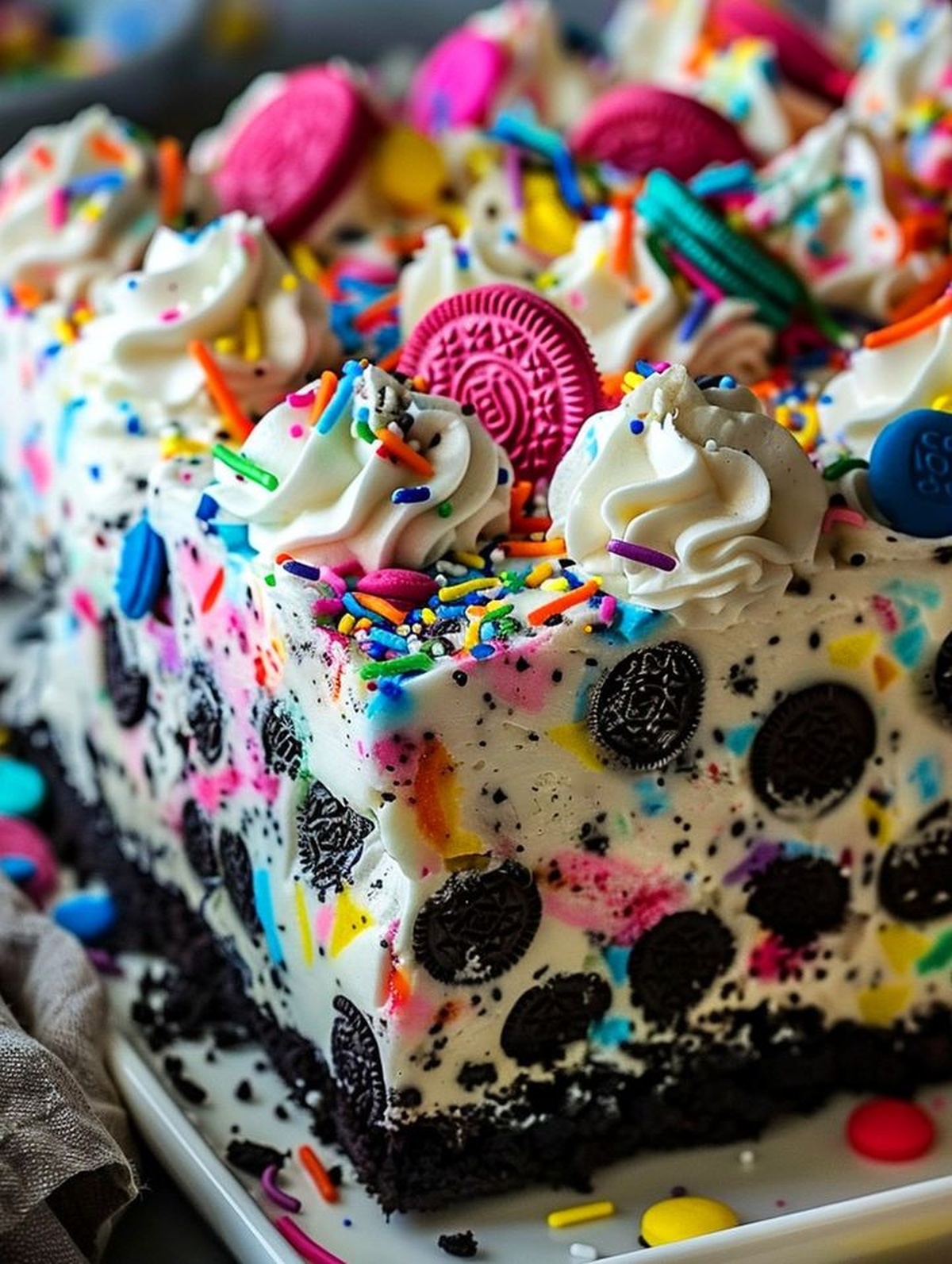 No-Bake Funfetti Oreo Icebox Cake Recipe