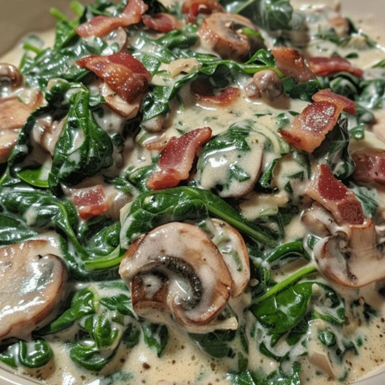 Creamed Spinach, Bacon, And Mushrooms Recipe
