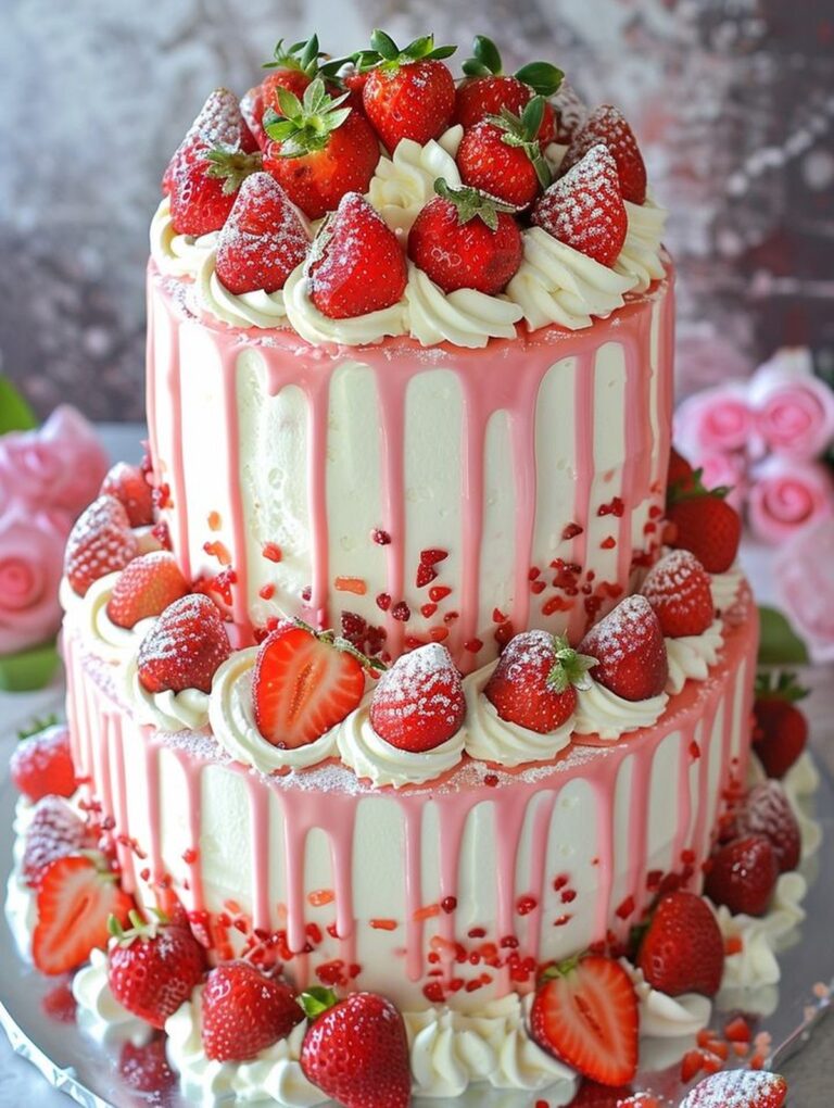 Giant Strawberry Seismic Cake Recipe
