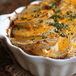 Cheesy Garlic Scalloped Potatoes Recipe