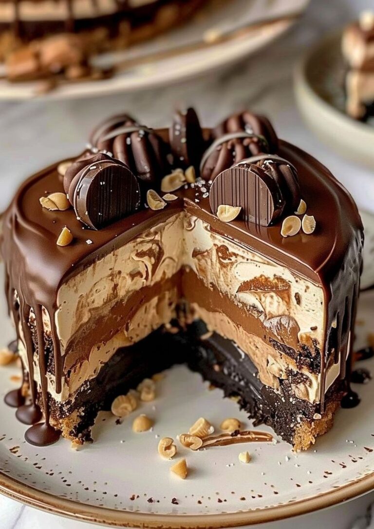 Elegant Chocolate Peanut Butter Cheesecake Cake Recipe