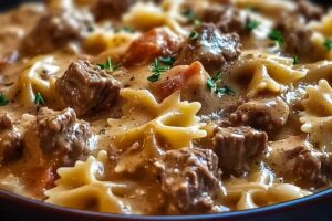 Creamy Beef And Bowtie Pasta Recipe