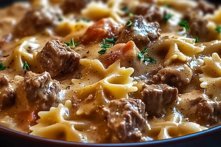 Creamy Beef And Bowtie Pasta Recipe