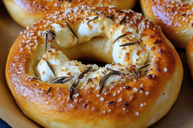 Mozzarella Stuffed Rosemary Parmesan Soft Pretzels Recipe