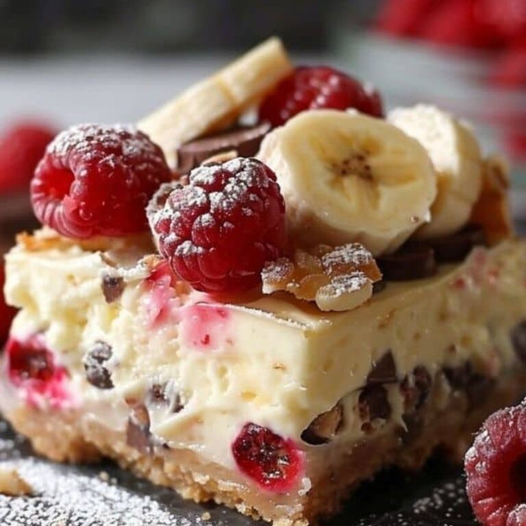 No-Bake Banana Split Cheesecake Bars Recipe