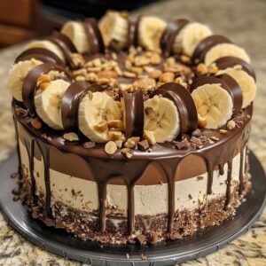 Chocolate Banana Cheesecake Cake Recipe