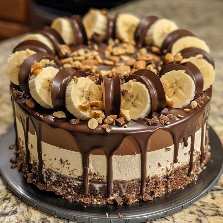 Chocolate Banana Cheesecake Cake Recipe
