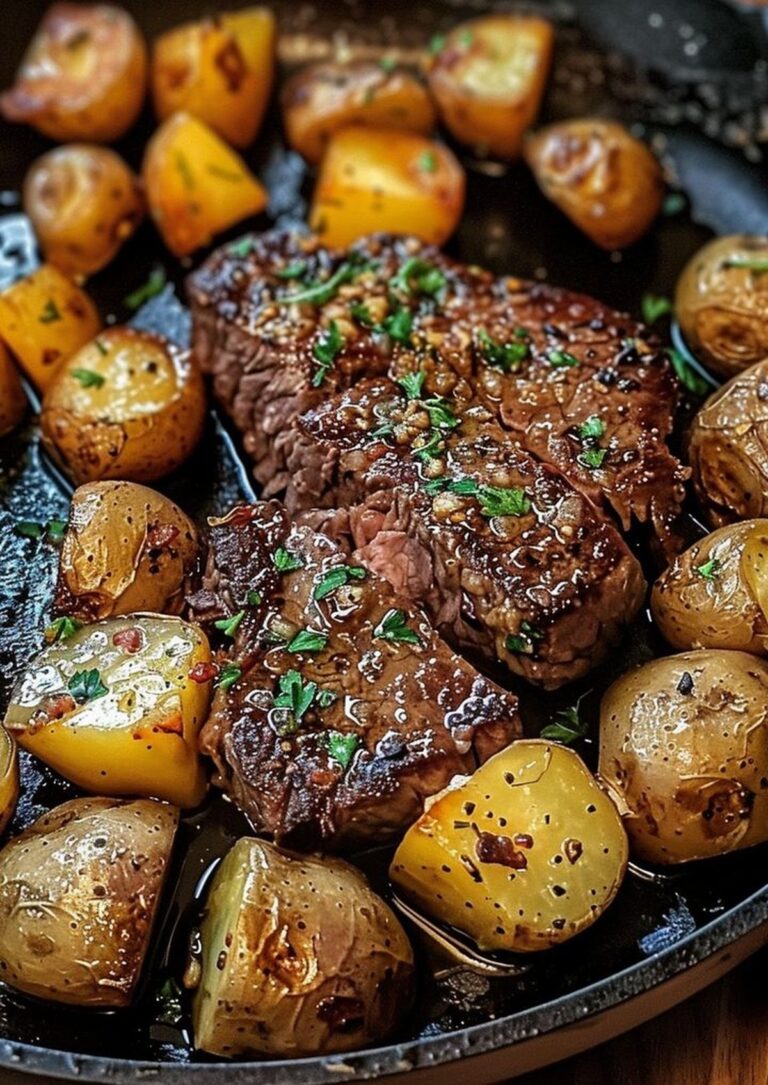 Garlic Butter Steak And Potatoes Skillet Recipe