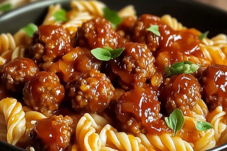 Sweet And Tangy Bbq Meatball Pasta Recipe