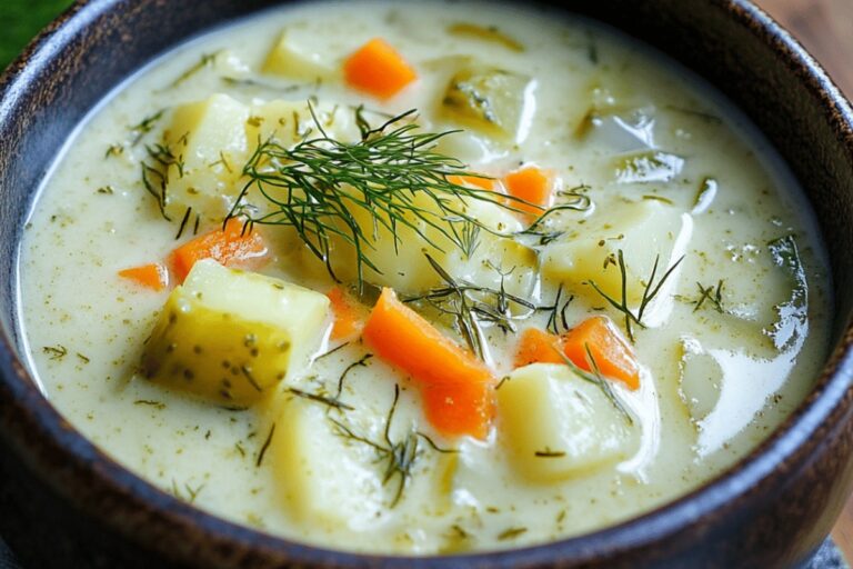 Creamy Dill Pickle Soup (Zupa Ogorkowa) Recipe