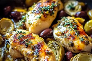 Mediterranean Lemon Chicken With Artichokes & Olives Recipe