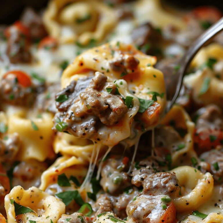 Philly Cheesesteak Tortellini Pasta Recipe