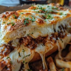 Cheesy Garlic Bread Sloppy Joe Melts Recipe