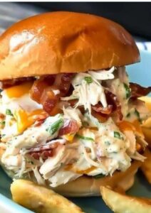 Slow Cooker Chicken Bacon Ranch Sandwiches Recipe