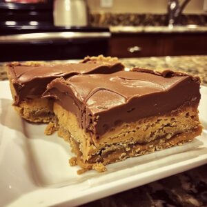 Fudge Filled Peanut Butter Cake Bars Recipe