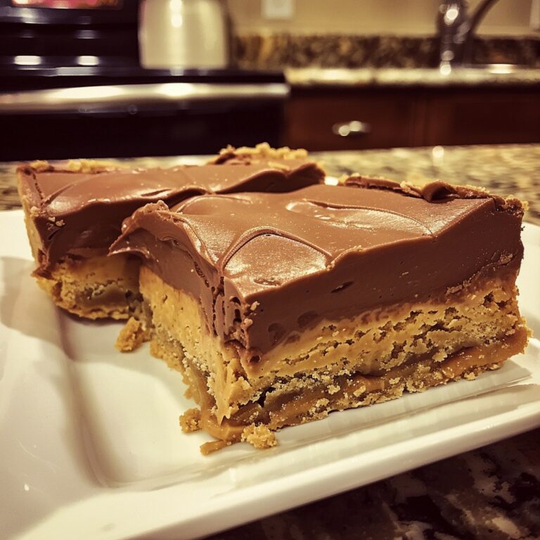 Fudge Filled Peanut Butter Cake Bars Recipe
