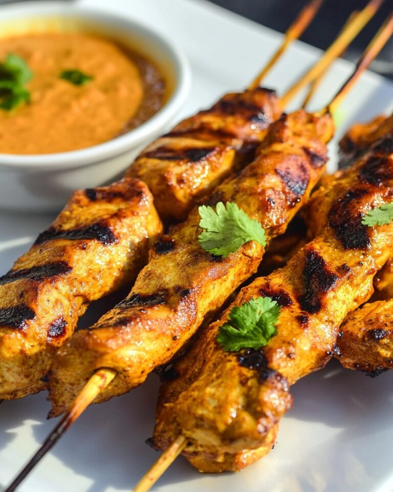 Thai Chicken Satay with Spicy Peanut Dipping Sauce Recipe