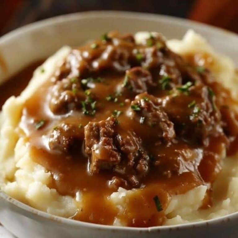 Ground Beef and Gravy Over Mashed Potatoes Recipe