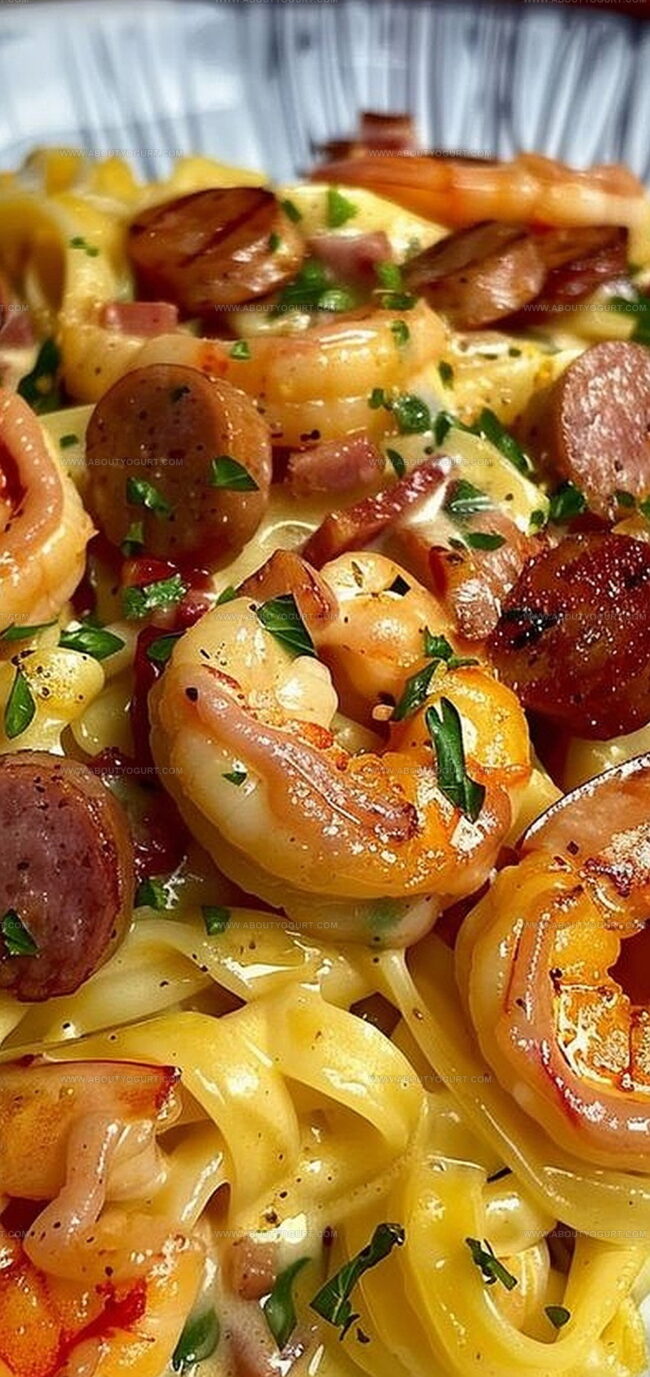 Why Cheesy Shrimp, Sausage & Bacon Pasta Is a Must-Try